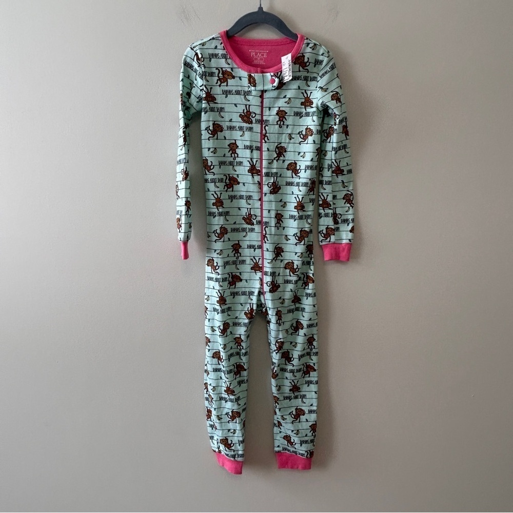Children’s Place One Piece Pyjamas Size 4T “Bananas for Daddy” zipper